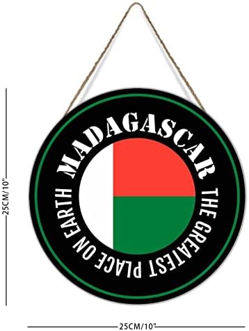מדגסקר דגל קאנטרי עגול קיר עגול עץ עץ שלט המקומות הגדולים ביותר בכדור הארץ דלת כניסה מדגסקר זר דגל לאומי דגל מזכרת מתנה