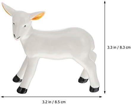 צלמיות עזים של עזים 2 יחידות קרמיקה כבשים כבשים פסלוני טבלט קישוטי בעלי חיים חרסינה פסלי חיות חוות שולחן עבודה מתנות למסיבת