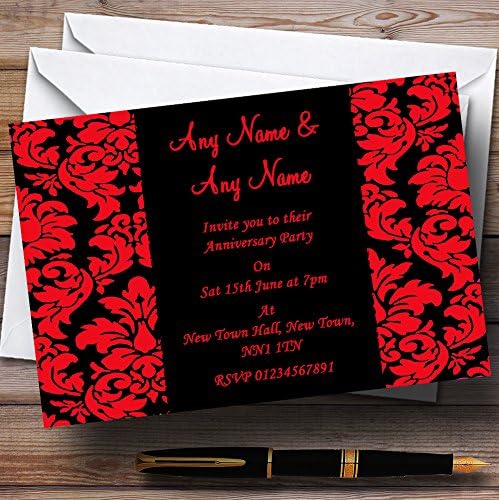 פרחוני שחור ואדום דמשק לחתונה למסיבת נישואין בהזמנות בהתאמה אישית