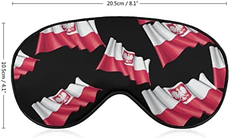 מסכת עיניים של דגל פולין מדינת פולין לכיסוי עיניים עם הפסקת שינה עם רצועה מתכווננת לגברים נשים נוסעות יוגה תנומה