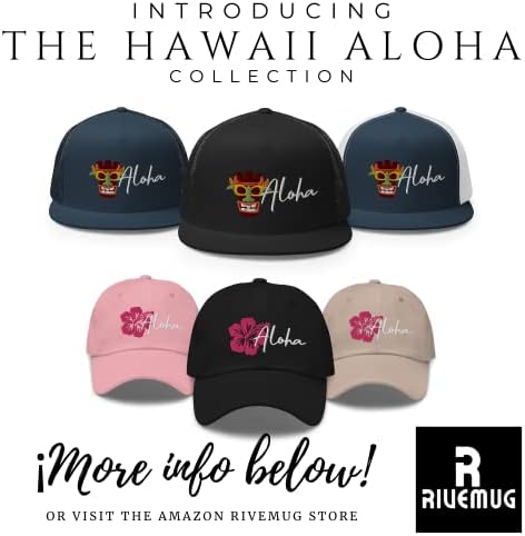 Rivemug Hawaii Tiki Mask Mask Aloha רקום כובע משאית לגברים ונשים מתנה