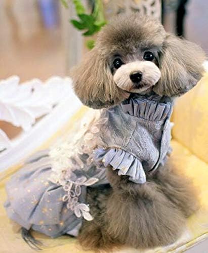 וולנוטה חיות מחמד כלב שמלה בעבודת יד רקום קצר סגנון נסיכת חתונה לכלבים קטנים בגדי מעטרים פרל
