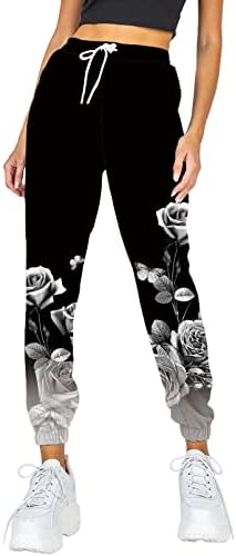 מכנסי טרנינג רונגקסי טרנינג 'רצים גבוהים מותניים נוחים בכיסים נשים אתלטיות נשים מכנסי רגל רחבים לקיץ