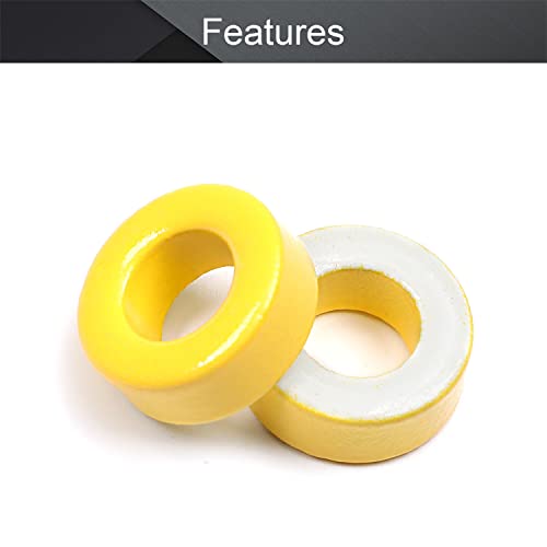 פילקט 13 PCS טורואיד ליבת טורואיד חנק אבקת ברזל טבעת פריט טבעת 8.53x15.2x5.94 ממ ， צהוב ולבן