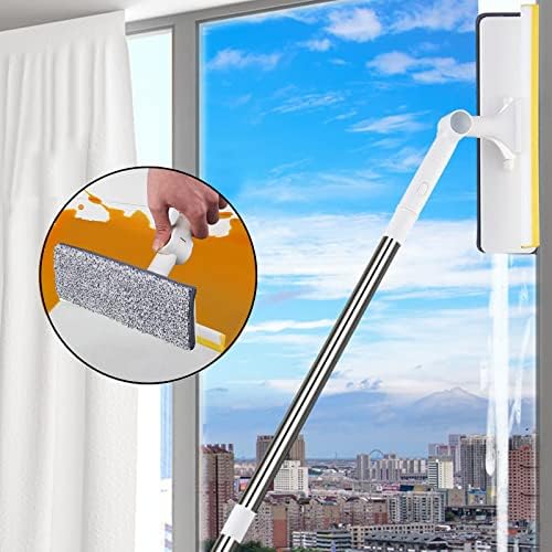WWAII1 מנקה מגב חלונות 2 ב 1 מגב מקלחת עם קוטב הרחבה 54 '' ציוד שטיפת חלונות כלי ניקוי זכוכית