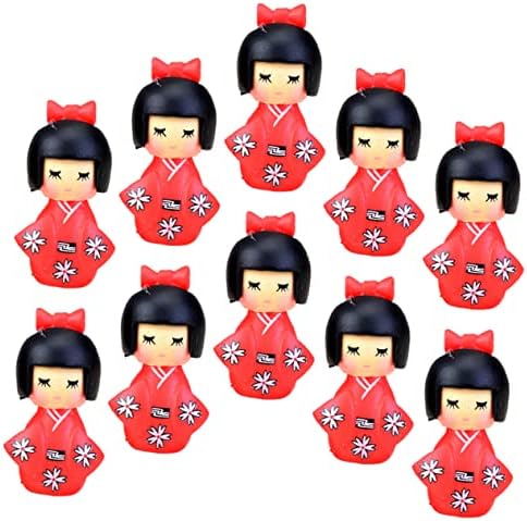 Nolitoy 50 PCS ילדה קטנה בקימונו קישוט ביתי פסל תפאורה יפנית תפאורה יפנית מלאכה יפנית