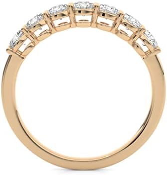 קנה תכשיטים מוצק 10 קראט זהב טבעת נישואין מויסניט חצי נצח טבעת נישואין לנשים