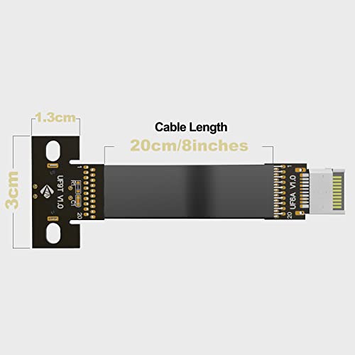 Araierd פנימי USB3.2 סוג E עד Type-E כבל הרחבה של לוח האם, עם חורי בורג, GEN1X2 10GBPS 90 מעלות זווית USB3.1 USB3.2