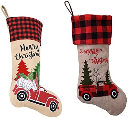 צעצועים 2 יחסי מגרש לחג המולד שקית מתנה לגרבי מנטל דקור גרביים דקורטיביים תלויים גרבי תליון בדים קלאסיים חריע אדום