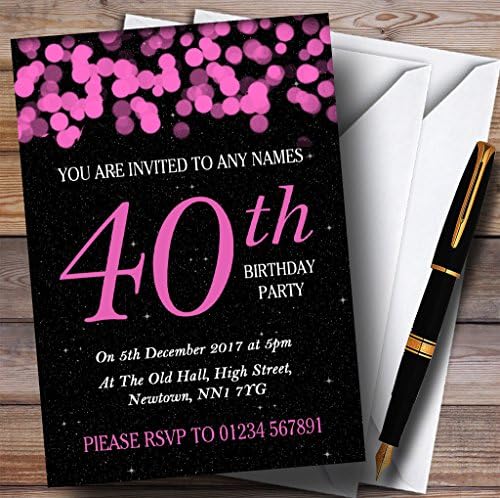 Bokeh & Stars Wink 40th הזמנות למסיבת יום הולדת בהתאמה אישית