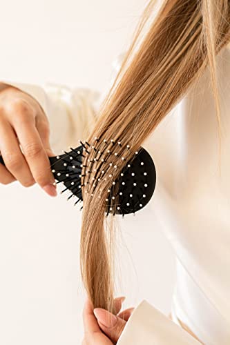 מברשת שיער מסוגננת של קראגו עם ציפוי מגע רך - מברשת פסי זהב לבנים לגברים ונשים ולכל סוגי השיער