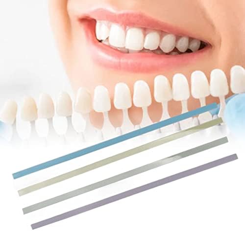 60 יחידות שיניים ליטוש רצועות עבור שן ליטוש, 4 צבעים שיניים קובץ לשיניים מלטש שחיקה עמוק שיניים נקי, ללבוש עמיד