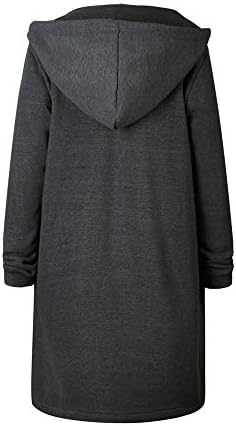 מעילי קפוצ'ונים ארוכים של ווקאצ'י לנשים, סתיו טוניק בתוספת מעילי צמר בגודל סרכיטש סווטשירט סרוג קפוצ'ונים