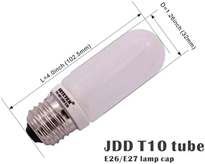 SKYEVER JDD LAMEL LAMPURBURB AC 110V-130V E26 150 וואט לתאורת צילום, דוגמנות אור, אור סטרוב ופלאש, לבן חם 2900K