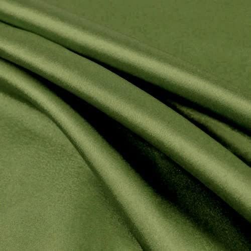 פייטון זית ירוק פו משי מינימאלי למתוח קסם סאטן בד על ידי חצר - 10017