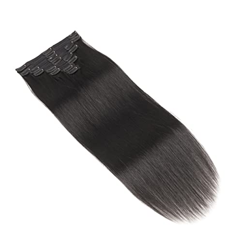 קליפ בתוספות שיער אמיתי שיער טבעי לנשים שחורות 120 גרם לא מעובד שיער ברזילאי לא מעובד שיער 22 אינץ טבעי שחור ישר רמי