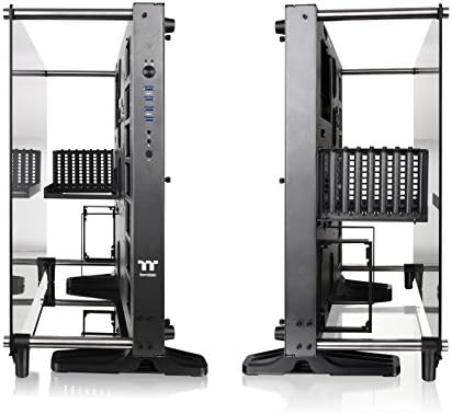 5 זכוכית מחוסמת טיטניום מהדורה אנכית מודולרית משחקים פתוח מסגרת מחשב מקרה 17-00 מ ' 9-00, שחור
