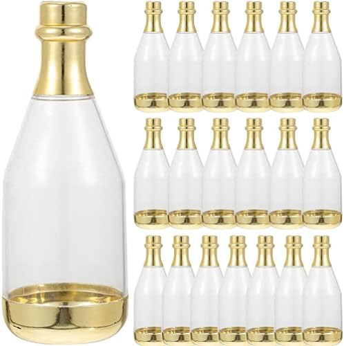 טוינדונה בקבוק שמפניה מיכל ממתקים, 20 יחידות מיני שמפניה בקבוקי פלסטיק קופסאות סוכריות ברורות מיכל בקבוק