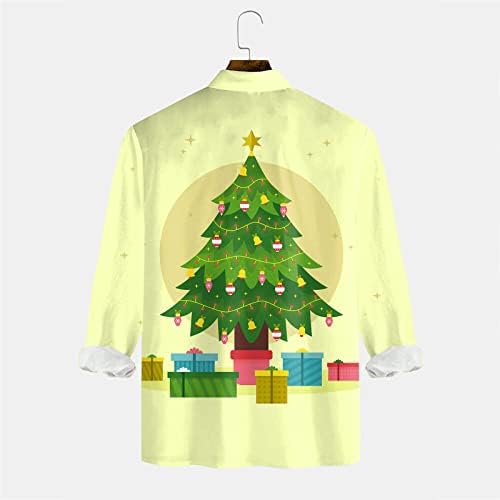 Wybaxz 2022 גברים לחג המולד שרוול ארוך מזדמן סתיו חורף חג המולד 3D חולצות מודפסות חולצות חולצות עליונות חולצות N