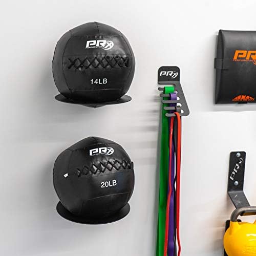 PRX ביצועים רפואיים אחסון כדור, מחזיק כדור תרגיל, רכוב קיר, מצופה אבקה, מוסך חוסך שטח או אביזר לחדר כושר מסחרי, קוטר