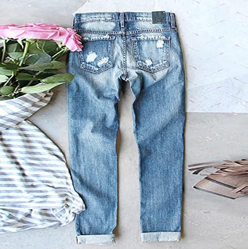 מיאשוי מעצב רחב רגל מכנסיים לנשים נשים ג 'ינס עצמאות יום הדפסת קרע מכנסיים ג' ינס לסרוג חותלות