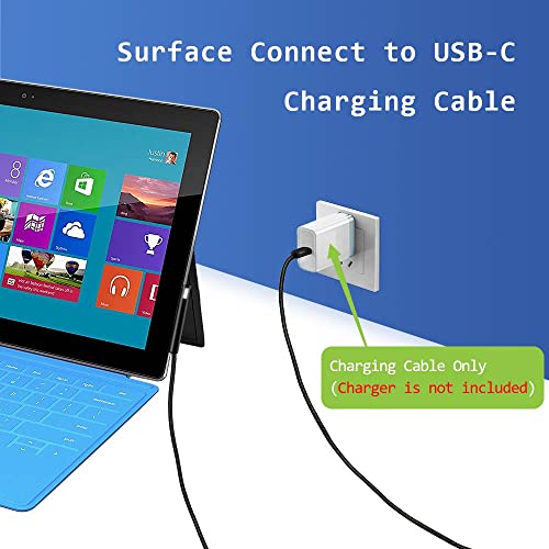 משטח MQDITH חיבור ל- USB C כבל טעינה תואם ל- Microsoft Surface Pro 7/6/5/4/3, פני השטח GO 2/1, מחשב נייד משטח 3/2/1, Surface