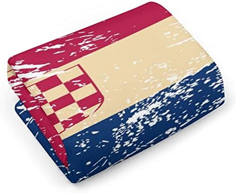 קרואטיה דגל רטרו מגבות ידיים פנים שטיפת גוף מטלית כביסה רכה עם חמוד מודפס למטבח אמבטיה מלון יומיומי שימוש