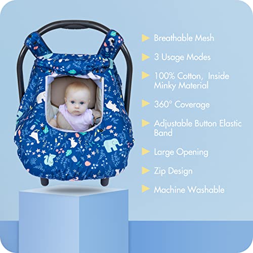 מושב מכונית חופה- כיסויי מושב מכונית לתינוק כותנה יש חלונות מציצים וכיסויי מושב מכונית נמתחים לנשימה לתינוקות מתאימים