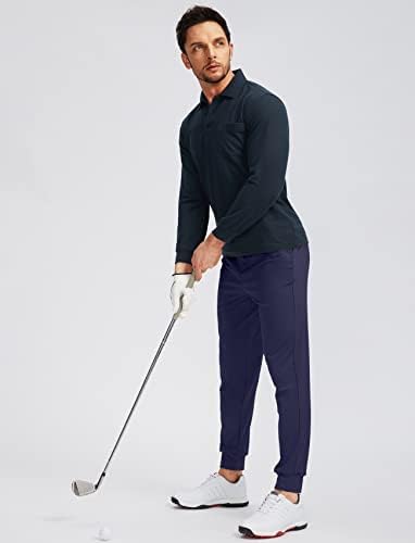 הרגעת גברים של גולף רצים מכנסיים עם 5 כיסים בכושר רזה למתוח מכנסי טרנינג ריצה נסיעות שמלת עבודה מכנסיים לגברים