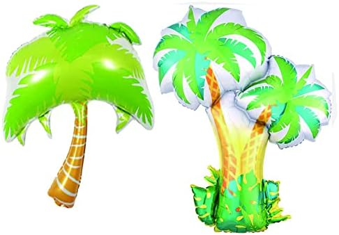 עץ דקל טרופי ועץ קוקוס בלוני נייר כסף, לקישוטים לקיץ של מפלגת הוואי לואו