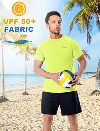 חולצות שחייה לגברים upf 50+ שומר פריחה שרוול קצר הגנה על שמש מהירה חולצת מים יבשים אימון אתלטי ריצה בגדי ים