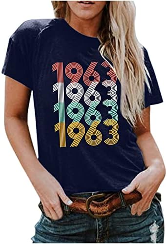 מתנת יום הולדת 60 וינטג '1963 גברים נשים בנות 60 חולצת טריקו