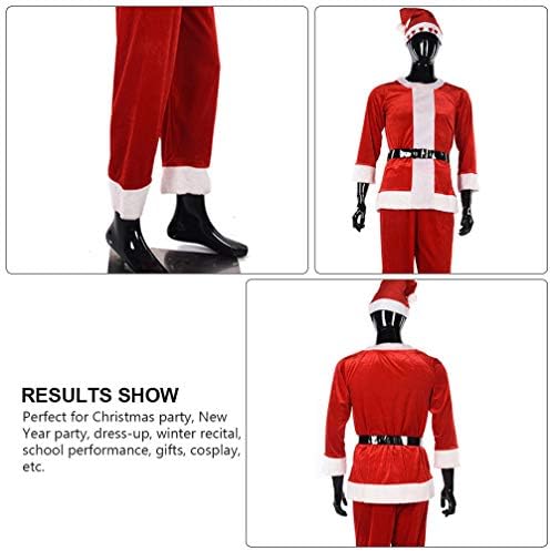 סט פיג ' מה חג המולד סנטה קלאוס חליפת למבוגרים תלבושות סנטה כובע לגברים חג המולד קלאסי קוספליי בגדי חליפת סנטה מעיל מכנסיים