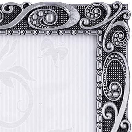 עיצובים בינלאומיים של מלדן 5371-57 מסגרת תמונה מתכתית של מורגן פיוטר, 5x7, כסף
