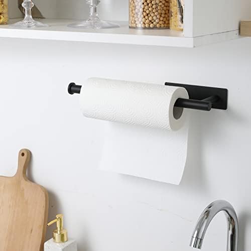 THEAOO 2 חבילות מחזיק מגבת נייר - תחת מחזיק מגבת נייר ארון למטבח, מדף מגבת מגבת נייר דבק למגבת אמבטיה, מתלה מגבת