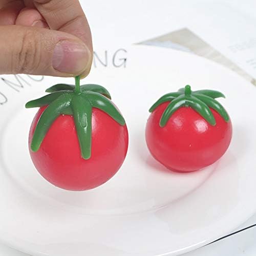 Walbest 2PCs מתנות חידוש, סימולציה חדשה של סימולציה פרוורור עגבניות עגבניות להקלה על דחיסת צעצועים לטובות מסיבות, כדורי