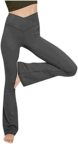 מכנסי יוגה לנשים של CHGBMOK מכנסי טרקלין אימון מותניים גבוה