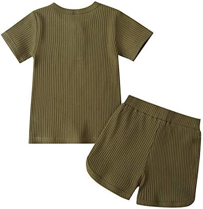 Arvbitana Unisex פעוט תינוקת תינוקת בגדי קיץ בגדים של שרוול קצר חולצות טריקו+מכנסיים קצרים