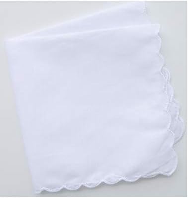 בתפזורת חבילה ממחטות כותנה מסולסל ממחטות כיס כיכר מגבת לבן 11 סנטימטרים