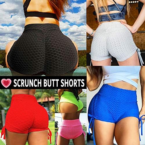 מכנסיים קצרים במותניים גבוהות של Burunst הרמת מכנסיים קצרים של יוגה לנשים המריצות מכנסיים קצרים של שלל