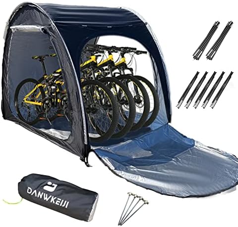 מחסן אחסון לאופניים, אוהל אופניים אופנוע סככה אופניים מכסה אחסון חיצוני עמיד למים עבור 4 או 5 אופניים,אחסון