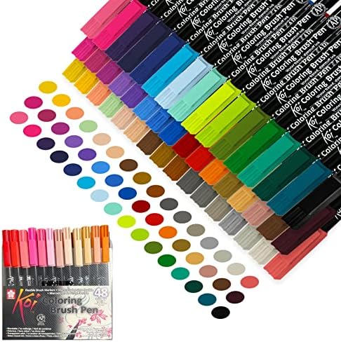 סאקורה קריי-פאס קוי בצבעי מים מברשת עט / 48 לספור מגוון צבעים סמנים, עטים אמנות
