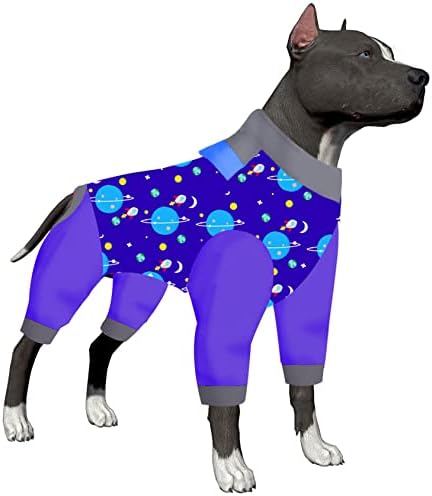 חליפת ניתוח לובינפט לכלבים: חליפת התאוששות כירורגית לכלבים גדולים נקבה וזכר כיסוי גוף מלא נגד ליקוק לאנטי שפיכה