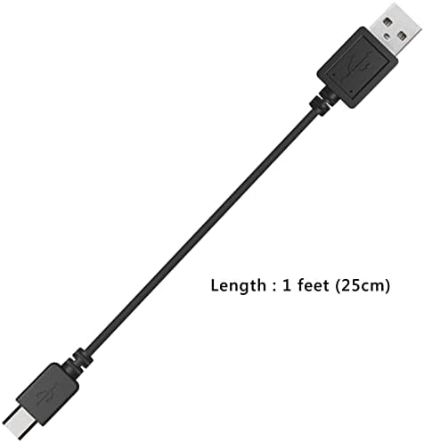Geekria Micro-USB אוזניות כבל מטען קצר, תואם ל- Bose QC35, QC35 2, Soundlink, מטען Soundlink II, USB למיקרו- USB