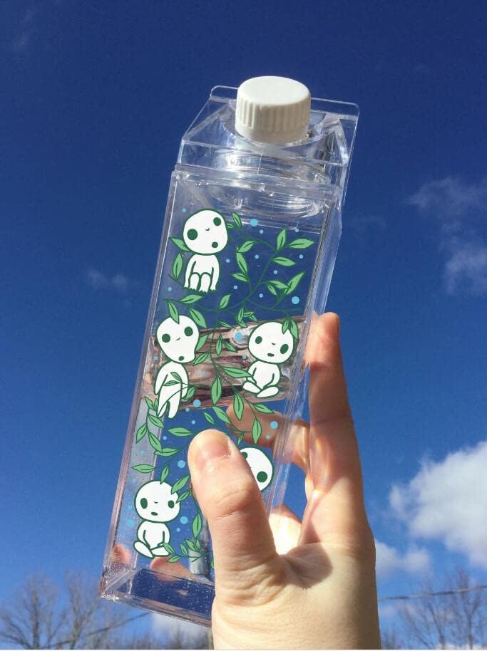 Fanovo 3 חבילות חלב קרטון מים בקבוק מים צלולים חלב מרובע בקבוקי פלסטיק אטום דליפה