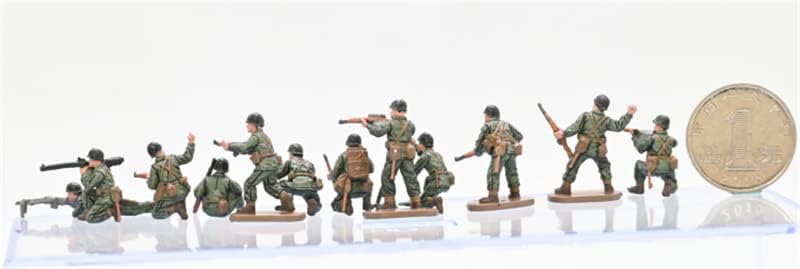 3 מלחמת העולם השנייה ארהב חיילים 12 דמויות שילוב 1 א 1/72 שרירי בטן דמויות מראש נבנה דגם