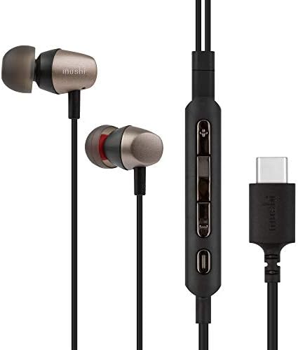 Moshi Mythro C USB-C אוזניות בתוך האוזן עם כפתור הבקרה של MIC & DJ Boost, ברזולוציה גבוהה עם מגבר Class G, קל משקל