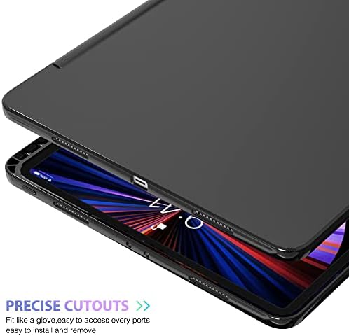 iPad Pro 12.9 אינץ 'מארז 2021 ו- 2022, Puxicu Slim Design TPU TPU גומי עור רך סיליקון כיסוי מגן לאייפד Pro 12.9 טבלט