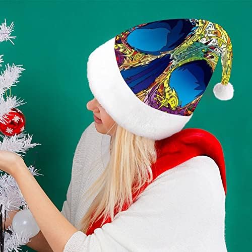 צבעוני גולגולת מגניב חג המולד כובע סנטה קלאוס כובעי קצר קטיפה עם לבן חפתים לגברים נשים חג המולד חג מסיבת קישוטים
