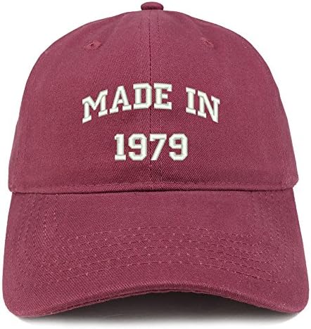 חנות הלבשה אופנתית תוצרת 1979 טקסט רקום כובע כותנה מוברש ליום הולדת 44